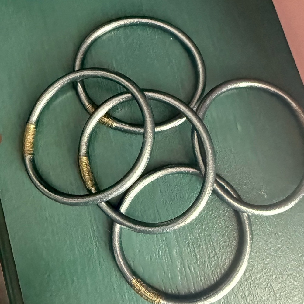 Elegant Silver and Gold Bangles buddha girl